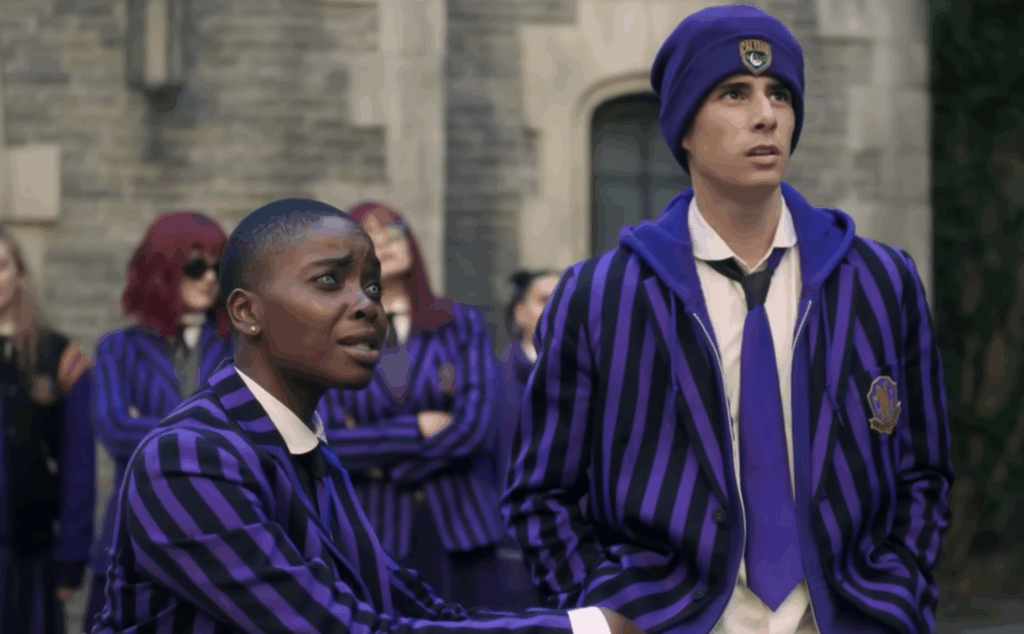 Joy Sunday as Bianca Barclay & Georgie Farmer as Ajax Petropolus (Netflix Series Season 2 2025, Season 2, Episode 6)