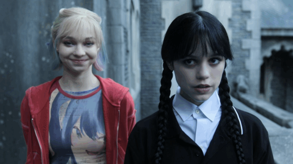 Emma Myers as Enid Sinclair & Jenna Ortega as Wednesday Addams (Netflix Series Season 2 2025, Season 2, Episode 8)
