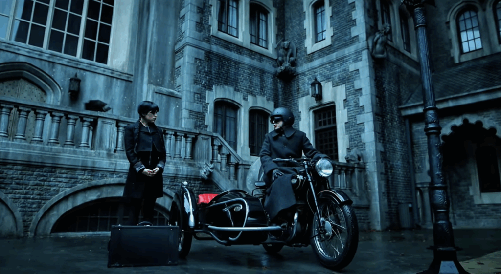 Jenna Ortega as Wednesday Addams & Fred Armisen as Uncle Fester (Netflix Series 2025, Season 2, Episode 8)