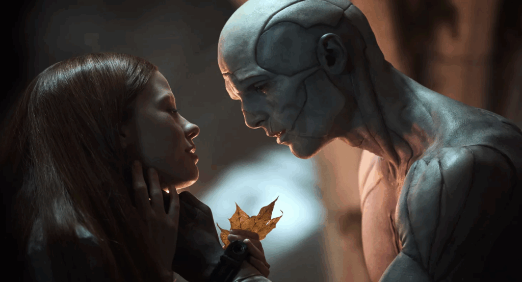 Mia Goth as Elizabeth & Jacob Elordi as the Creature, Guillermo Del Toro's Frankenstein (2025)