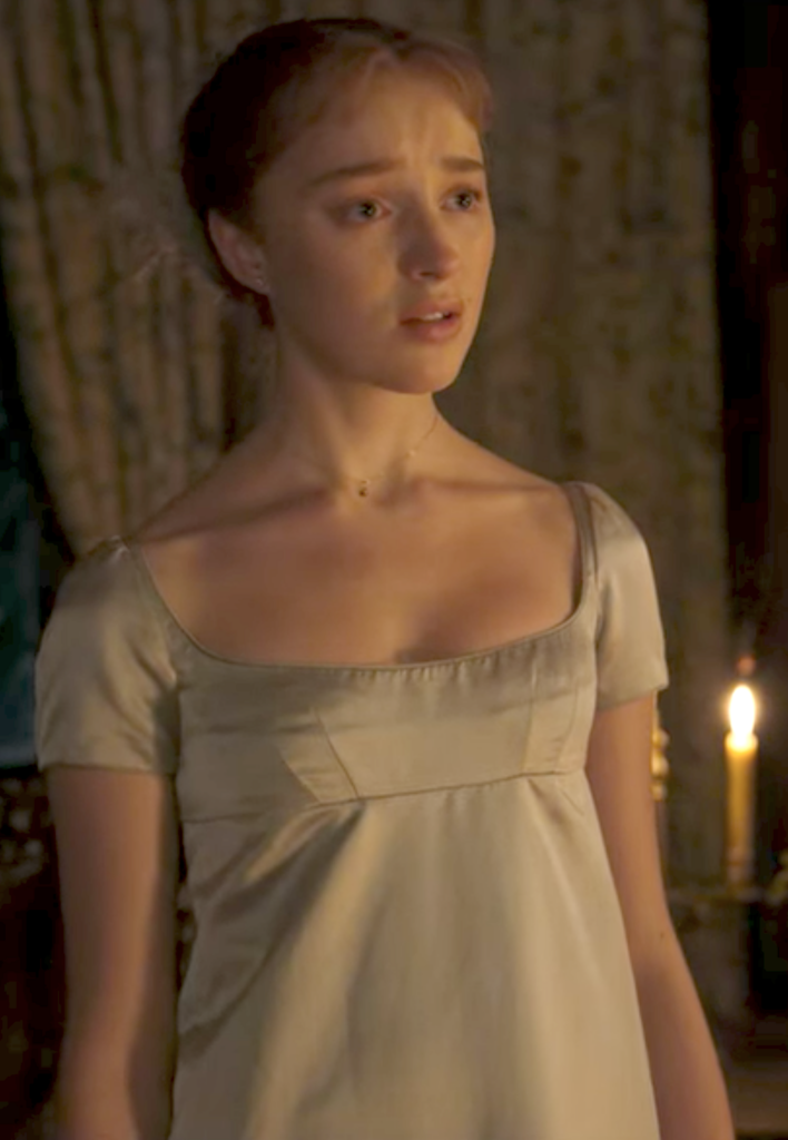 Phoebe Dynevor as Daphne Bridgerton, Season 1 Bridgerton, Best Costumes, simple blue "Burn for you" Dress