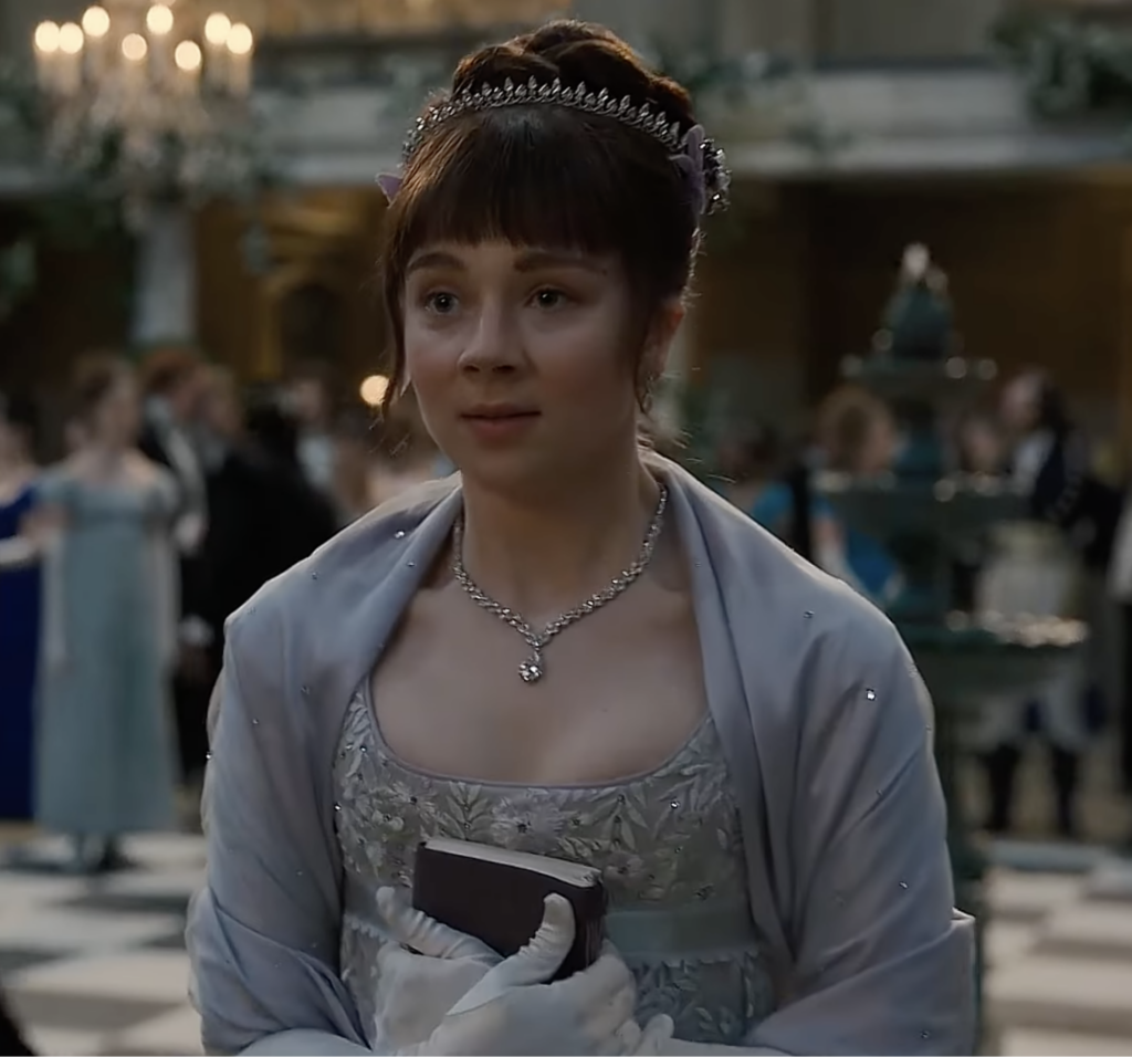 Claudia Jessie as Eloise Bridgerton, Season 1 Bridgerton (2020), Best Costumes, Gowns, Dresses, and Outfits