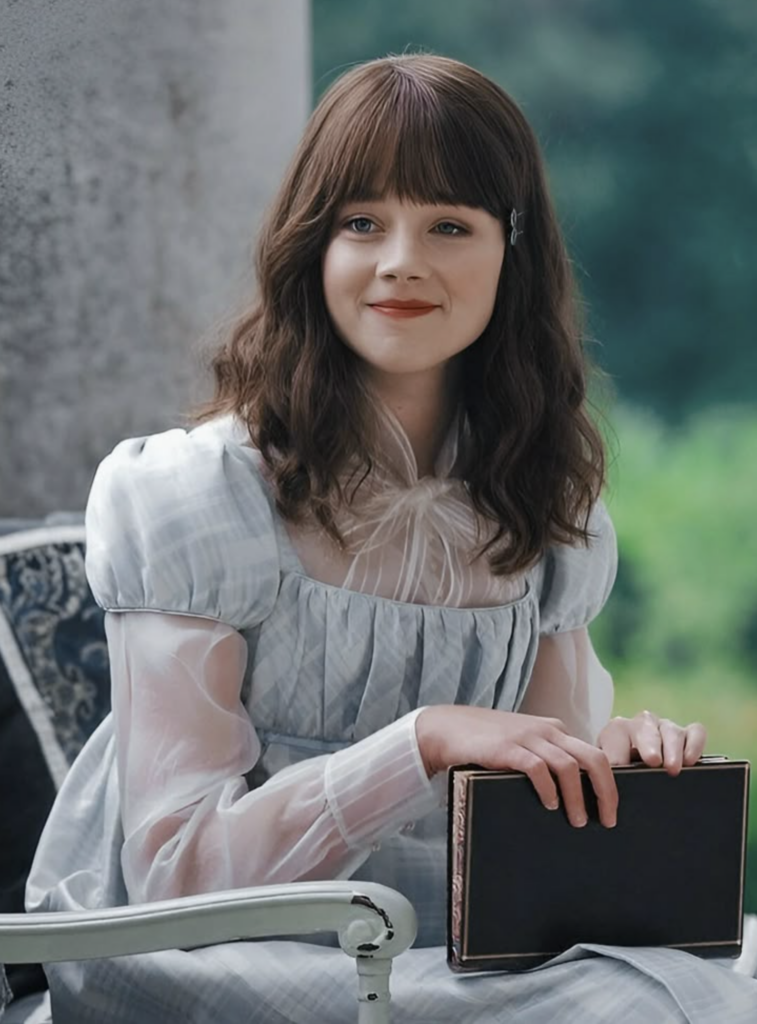 Claudia Jessie as Eloise Bridgerton, Season 2 Bridgerton (2020-2022), Best Costumes, Gowns, Dresses, and Outfits, Blue Plaid Dress