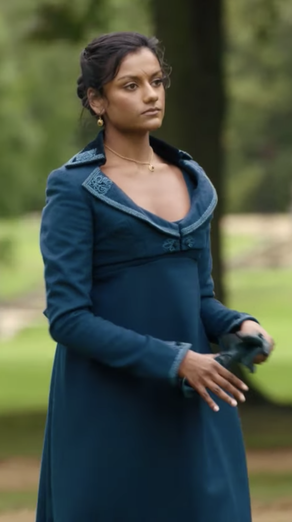 Simone Ashley as Kate Sharma Season 2 Bridgerton (2020-2022), Best Costumes, Gowns, Dresses, and Outfits, Riding Habit