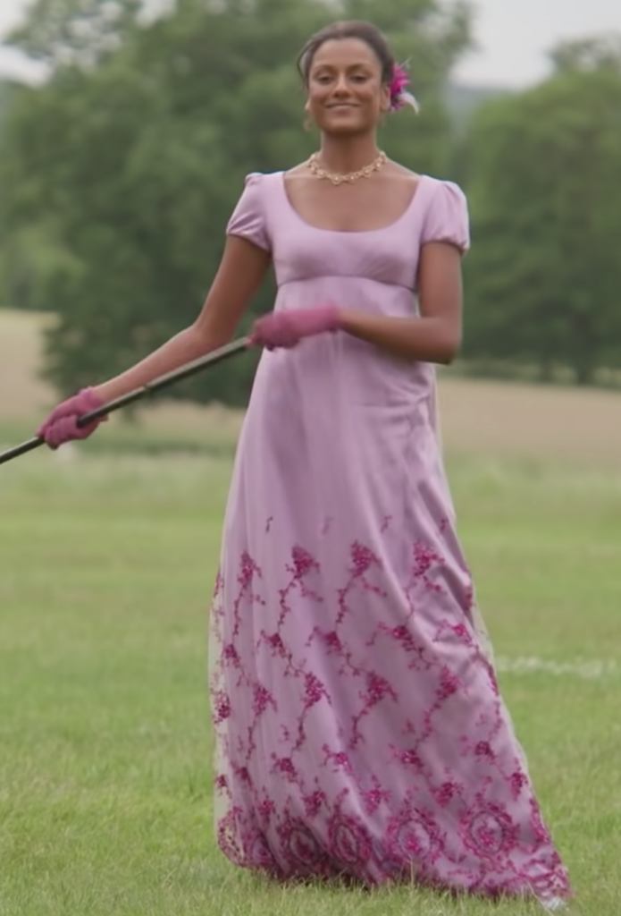 Simone Ashley as Kate Sharma Season 2 Bridgerton (2020-2022), Best Costumes, Gowns, Dresses, and Outfits, Pall-Mall