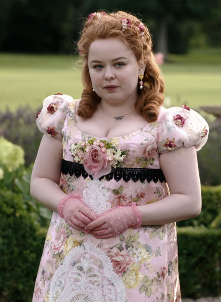 Nicola Coughlan as Penelope Featherington, Season 1 Bridgerton (2020), Best Costumes, Gowns, Dresses, and Outfits