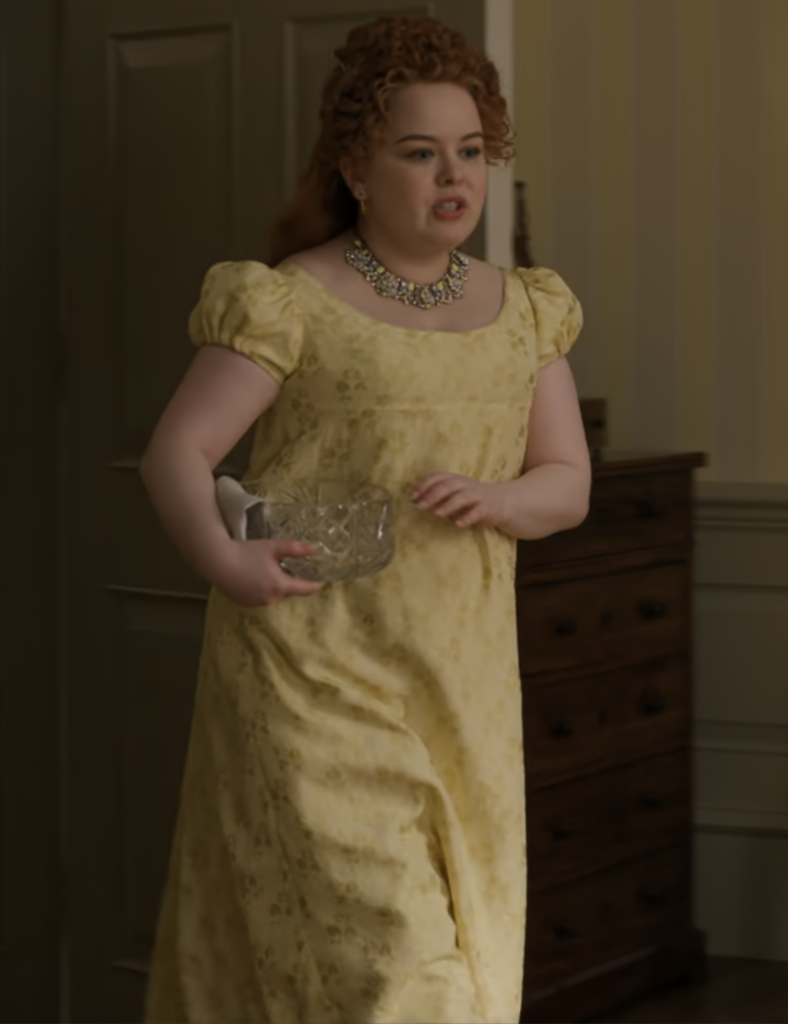 Nicola Coughlan as Penelope Featherington, Season 1 Bridgerton (2020), Best Costumes, Gowns, Dresses, and Outfits