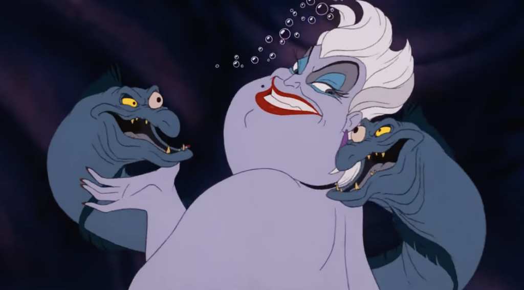 Ursula convincing Ariel to make a deal with her via her Villain song Poor Unfortunate Souls from Disney's The Little Mermaid (1989)