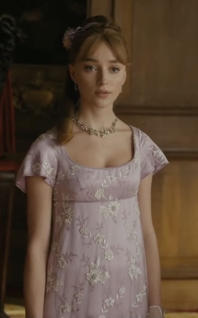 Phoebe Dynevor as Daphne Basset Duchess of Hasting, Season 2 Bridgerton (2020-2022), Best Costumes, Gowns, Dresses, and Outfits, wedding guest dress