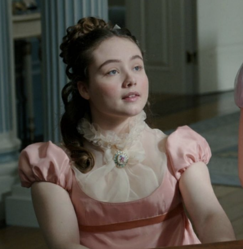 Ruby Stokes as Francesca Bridgerton Season 2 Bridgerton (2020-2022), Best Costumes, Gowns, Dresses, and Outfits, pink dress