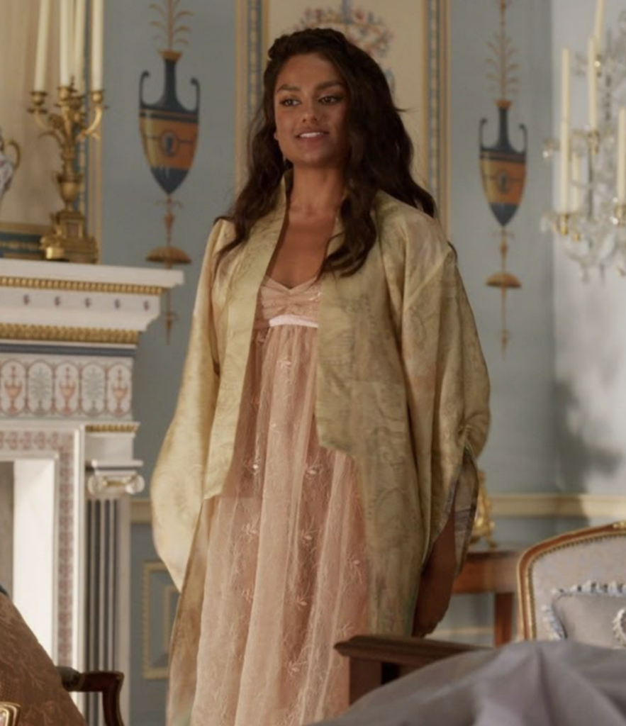 Simone Ashley as Kate Sharma Bridgerton Season 3 "Bridgerton" (2020-2024), The Viscountess Best Costumes, Gowns, Dresses, and Outfits, Nightgown and Robe