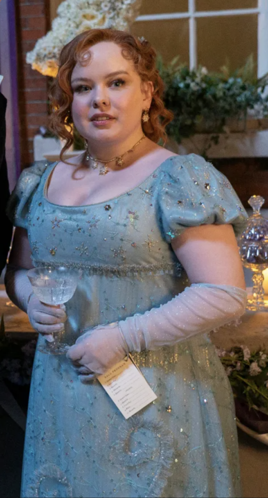 Nicola Coughlan as Penelope Featherington, Season 3 "Bridgerton" (2020-2024), Best Costumes, Gowns, Dresses, and Outfits, Full Moon Ball Gown