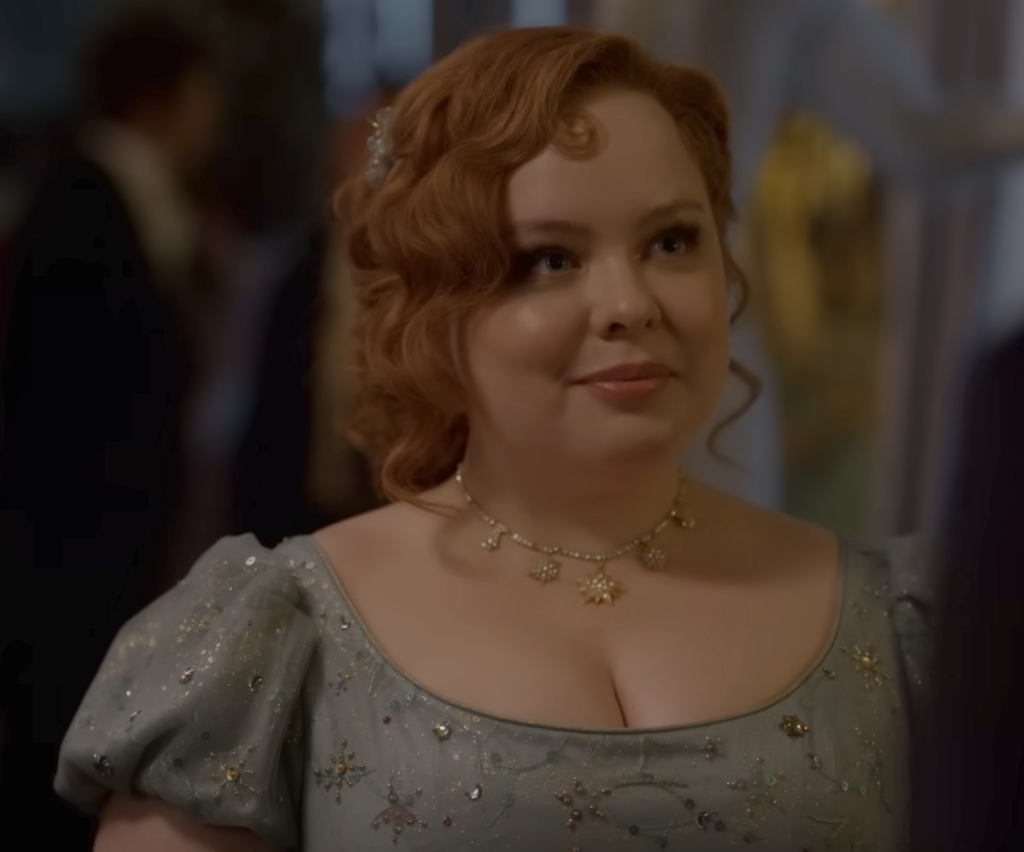 Nicola Coughlan as Penelope Featherington, Season 3 "Bridgerton" (2020-2024), Best Costumes, Gowns, Dresses, and Outfits, Full Moon Ball Gown
