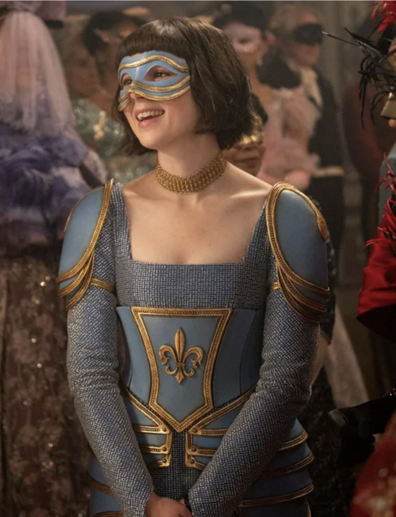 Claudia Jessie as Eloise Bridgerton, Season 4 "Bridgerton" (2020-2026), Best Costumes, Gowns, Dresses, and Outfits, Masquerade Costume, Joan of Arc