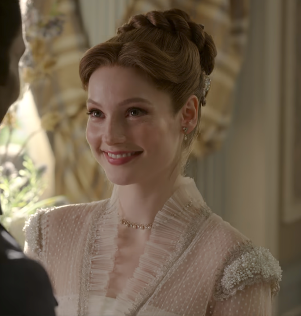 Hannah Dodd as Francesca in her wedding gown, Season 3, "Bridgerton" Ranking the Wedding Gowns from Bridgerton