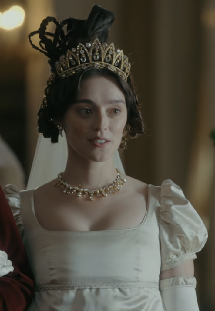 Sophie Harkness as Princess Adelaide in her wedding gown, "Queen Charlotte: A Bridgerton Story" Ranking the Wedding Gowns from Bridgerton
