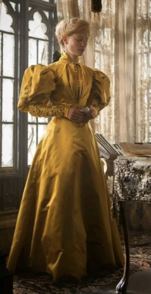 Edith Cushing from "Crimson Peak" (2015) Best Yellow Costumes, Gowns, & Dresses from Period Drama Piece Movies