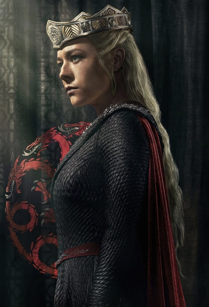 Emma D'Arcy as Rhaenyra Targaryen in Season 2 of HBO's “House of the Dragon” Ranking Rhaenyra Costumes, Dresses, & Outfits Promo Poster for "House of the Dragon"