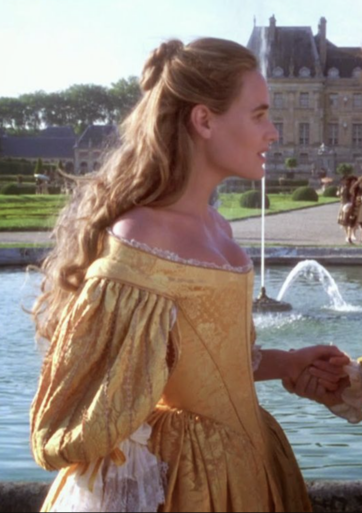 Christine from "The Man in the Iron Mask" (1998) Best Yellow Costumes, Gowns, & Dresses from Period Drama Piece Movies
