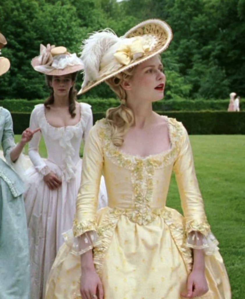 Marie Antionette from "Marie Antionette" (2006) Best Yellow Costumes, Gowns, & Dresses from Period Drama Piece Movies