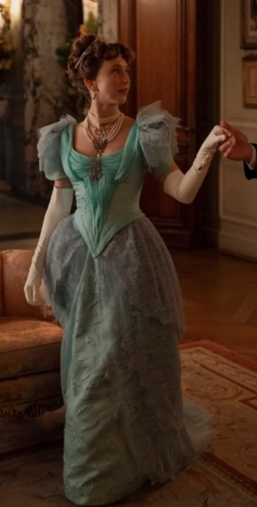 Taissa Farmiga as Gladys Russell "The Gilded Age" Season 3 Ranking costumes, gowns, dresses and outfits The Newport Ball Gown