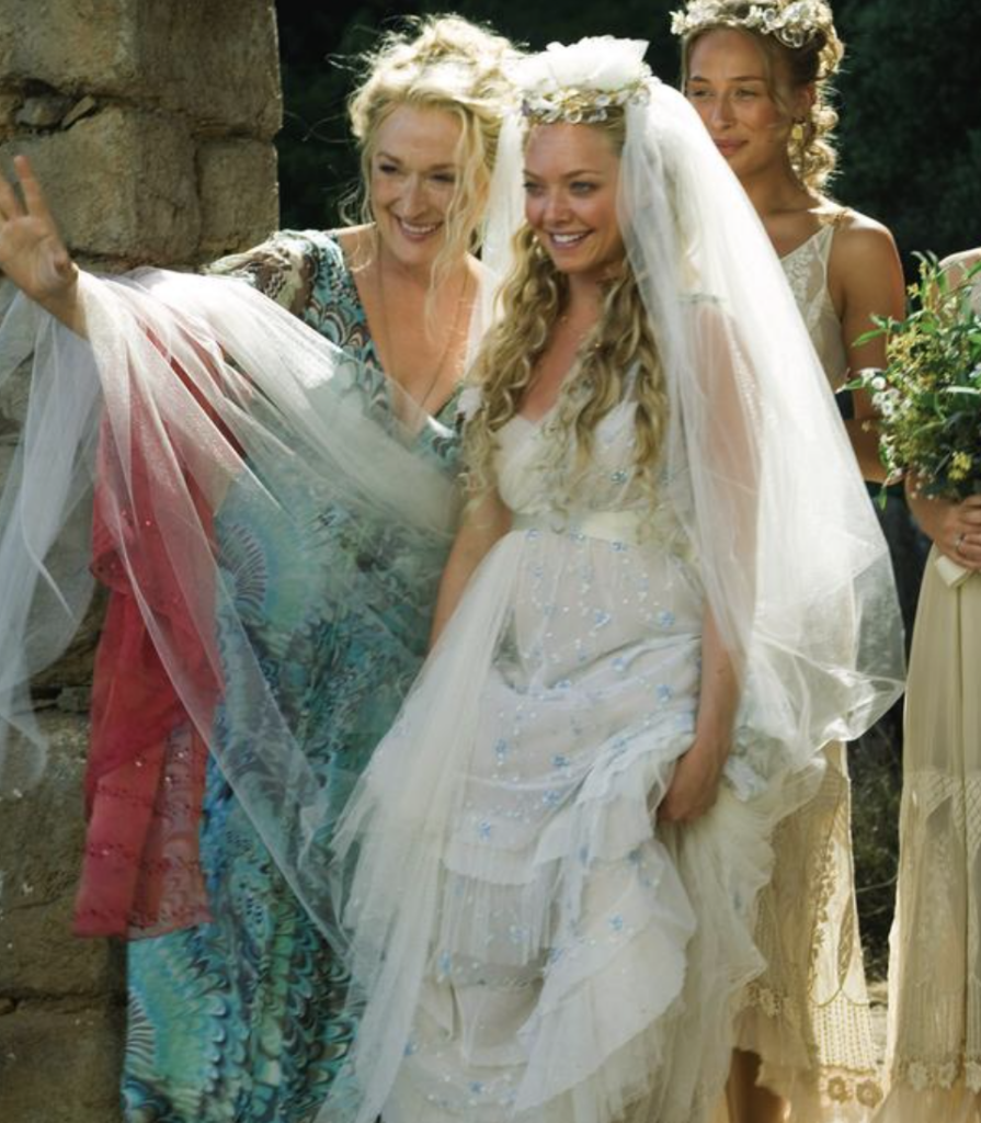 Sophie, Mamma Mia (2008) Best Wedding Gowns from Modern Set Movies, Dresses, Outfits, Costumes