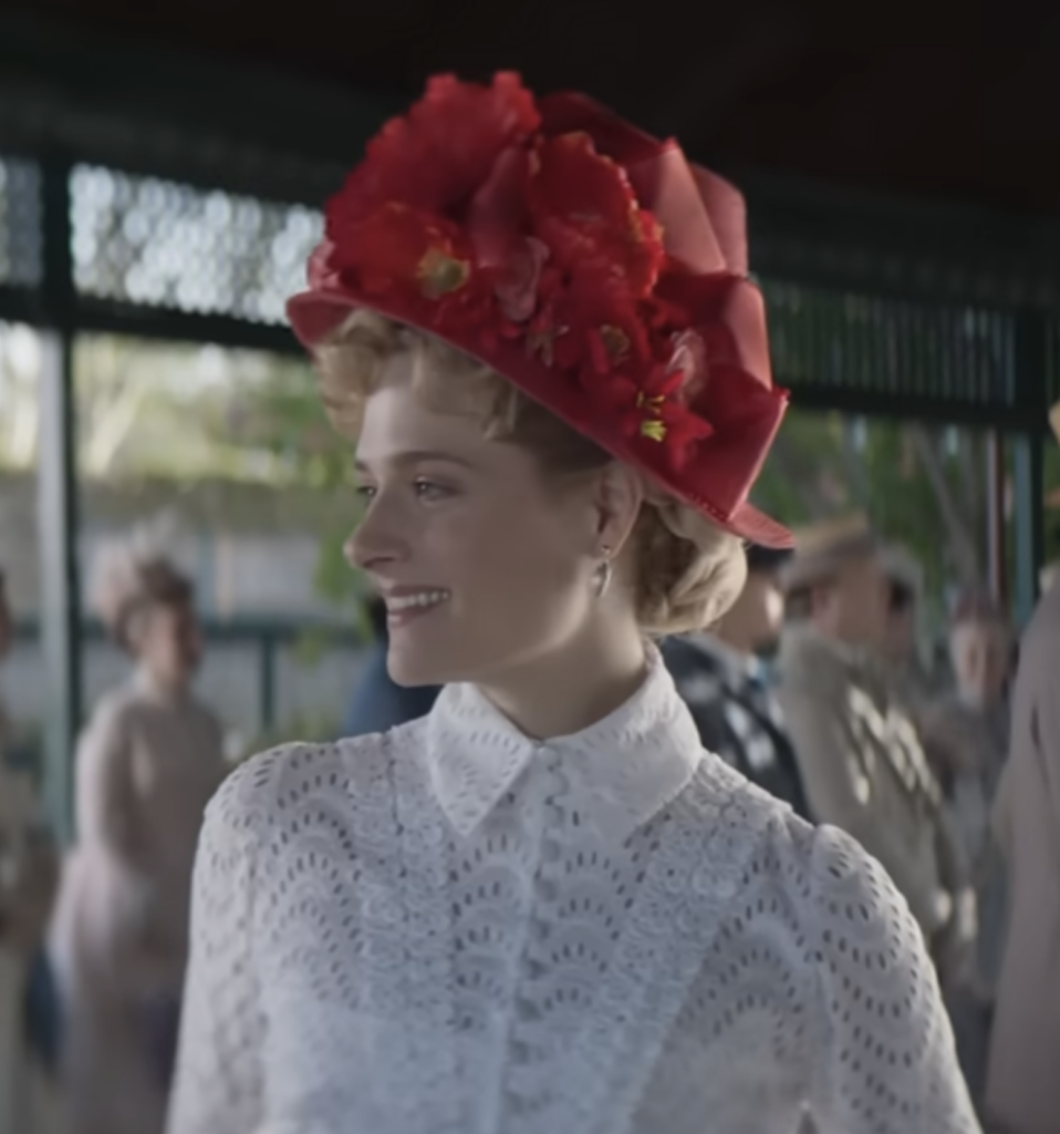 Louisa Jacobson as Marian Brook "The Gilded Age" Season 2 Ranking costumes, gowns, dresses and outfits Newport Casino Dress