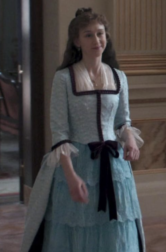 Taissa Farmiga as Gladys Russell "The Gilded Age" Season 1 Ranking costumes, gowns, dresses and outfits, The Blue Dress