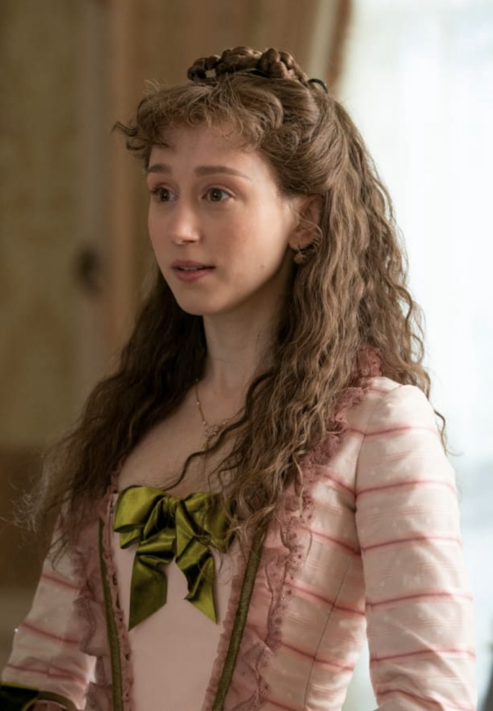 Taissa Farmiga as Gladys Russell "The Gilded Age" Season 1 Ranking costumes, gowns, dresses and outfits, The Pink 18th Century Dress