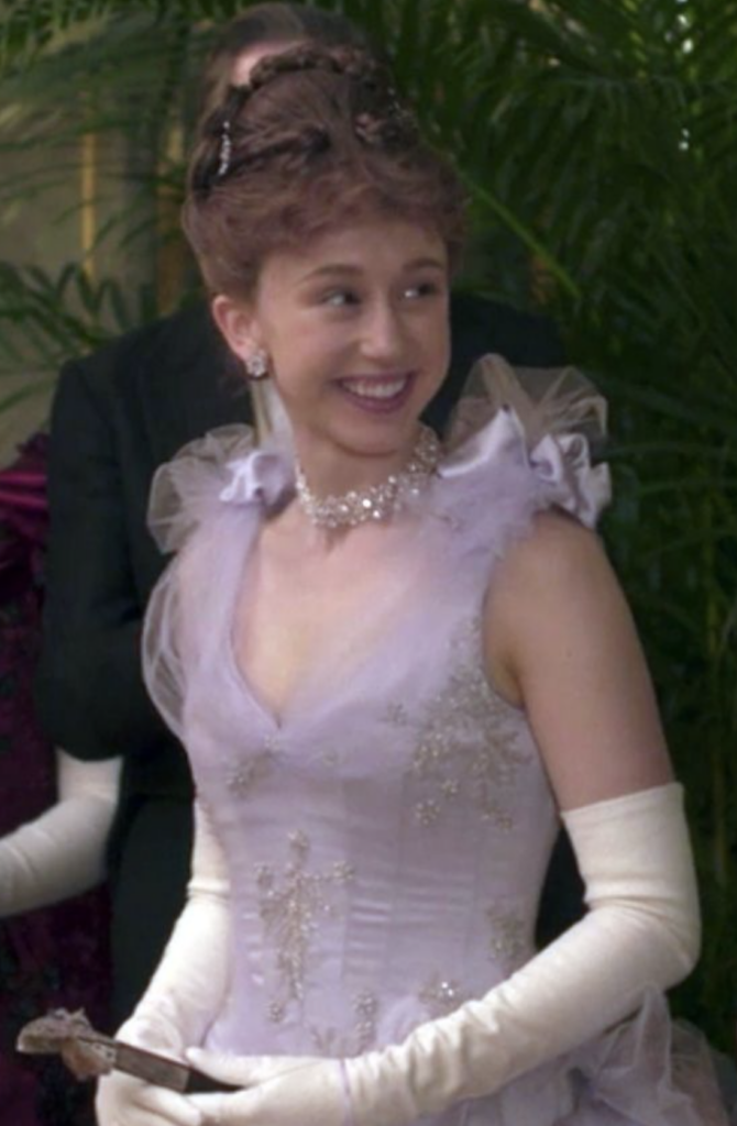 Taissa Farmiga as Gladys Russell "The Gilded Age" Season 1 Ranking costumes, gowns, dresses and outfits, The Purple Ballgown