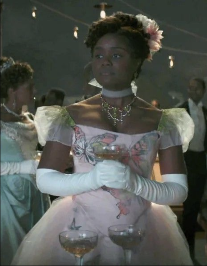 Denée Benton plays Peggy Scott "The Gilded Age" Season 2 Ranking costumes, gowns, dresses and outfits The Butterfly Gown