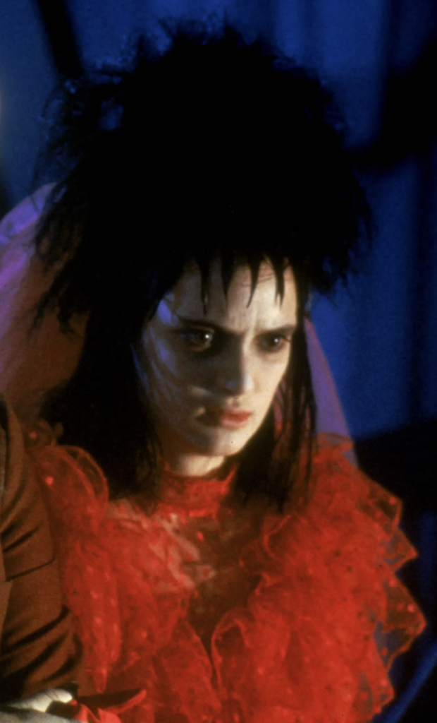 Winona Ryder as Lydia Deetz in "Beetlejuice" (1988) Best Red Costumes, Gowns, & Dresses from Fantasy & Sci-fi Movies
