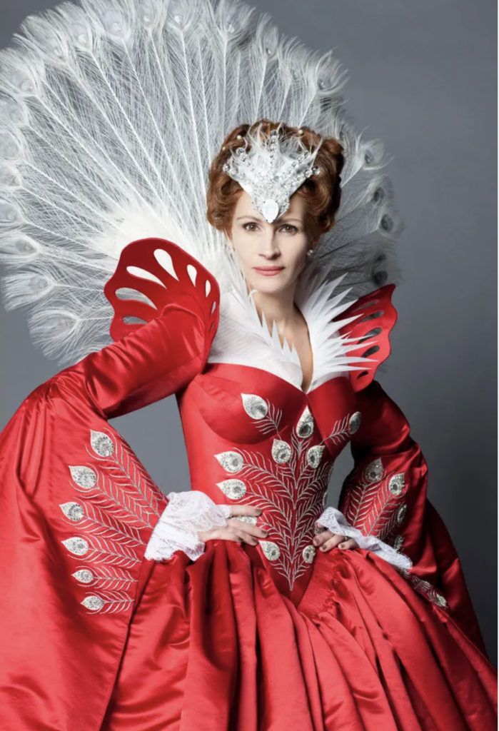Julia Roberts as Queen Clementianna in "Mirror Mirror" (2012) Best Red Costumes, Gowns, & Dresses from Fantasy & Sci-fi Movies