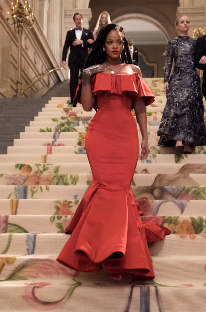 Rhianna as Nine Ball in "Ocean's 8" (2018) Best Red Costumes, Gowns, & Dresses from Modern Set Movies