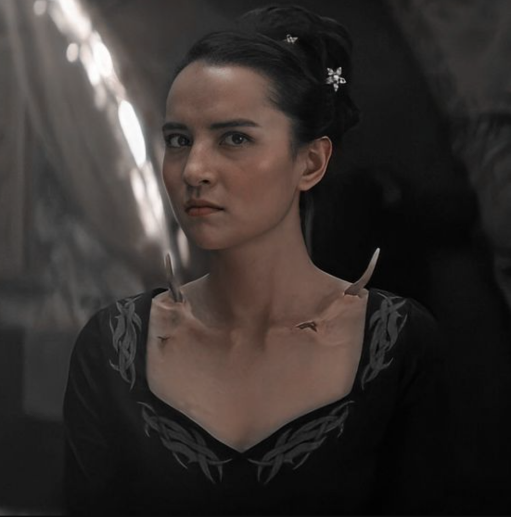 Jessie Mei Li as Alina Starkov’s 5 Best Costumes from Season 1 of “Shadow and Bone” Ranking costumes, gowns, dresses and outfits, Black Antler Gown