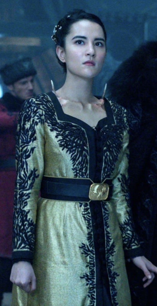 Jessie Mei Li as Alina Starkov’s 5 Best Costumes from Season 1 of “Shadow and Bone” Ranking costumes, gowns, dresses and outfits, Sun-Gold Kefta