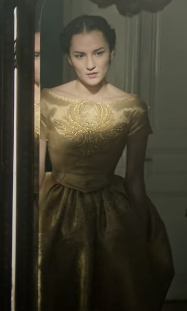 Jessie Mei Li as Alina Starkov’s 5 Best Costumes from Season 2 of “Shadow and Bone” Ranking costumes, gowns, dresses and outfits, Gold Engagement Gown