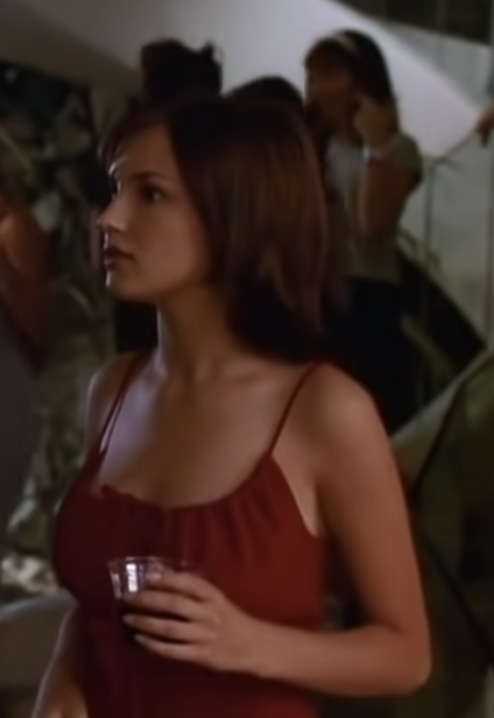 Rachel Leigh Cook plays Laney Boggs in "She’s All That" (1999) Best Red Costumes, Gowns, & Dresses from Modern Set Movies