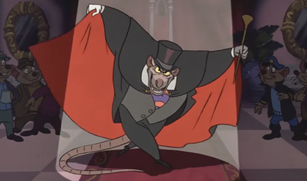 Professor Ratigan, "The Great Criminal Master Mind” The Great Mouse Detective Disney (1986) Movie Review 40th Anniversary