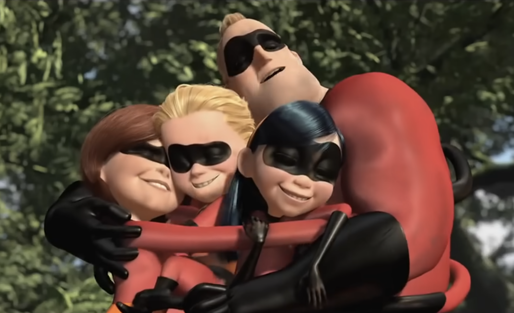 The Parr Family, Helen, Dash, Violet, and Bob Pixar "The Incredibles" (2004) Movie Review