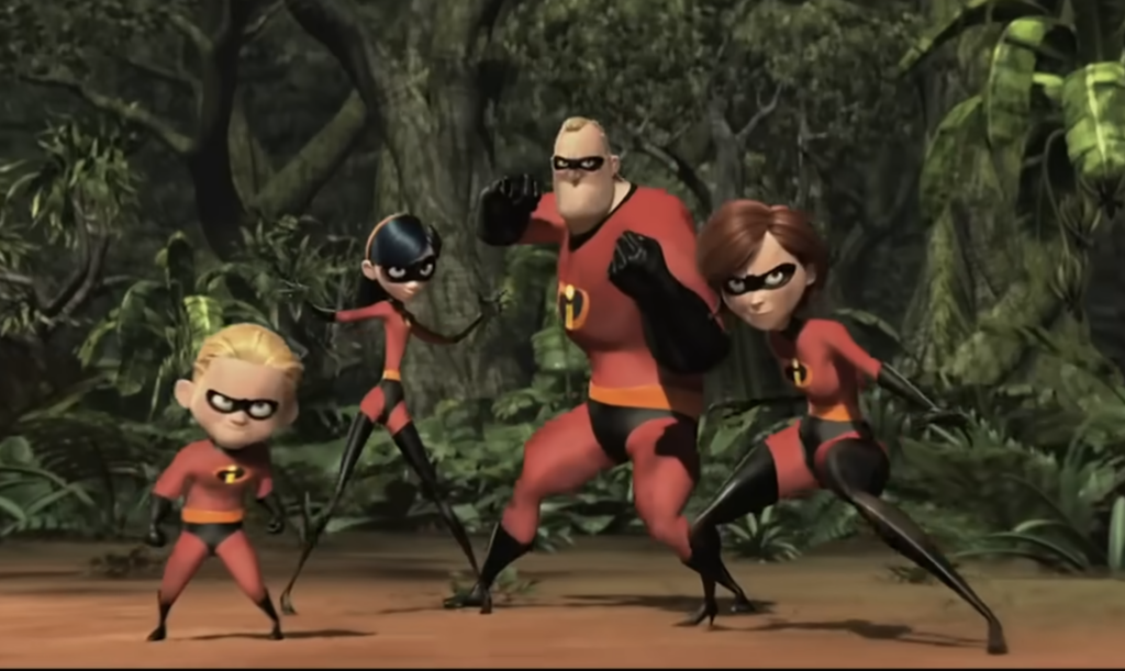 Dash, Violet, Bob and Helen, Pixar "The Incredibles" (2004) Movie Review
