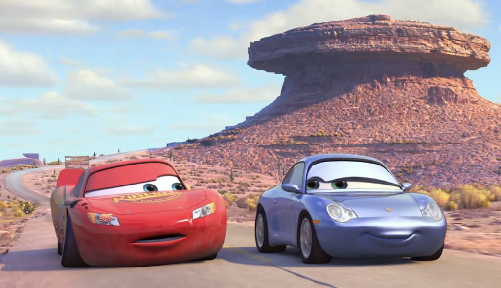 Pixar "Cars" (2006) Movie Review, Lighting and Sally