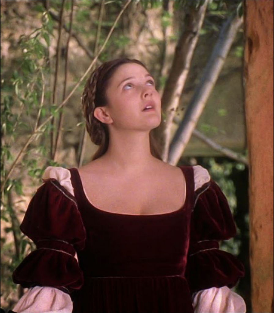 Drew Barrymore as Danielle in "Ever After" (1998) Best Burgundy & Dark Red Costumes, Gowns, & Dresses from Period Piece Dramas Movies