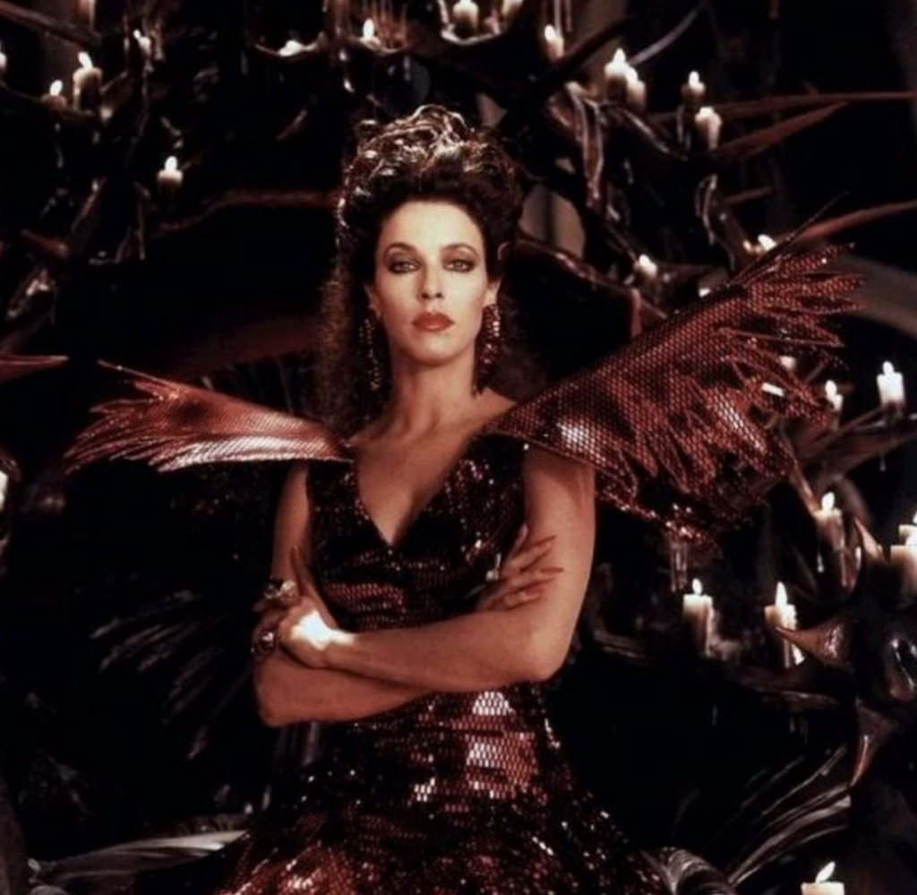 Clarissa Burt as Xayide from "The Neverending Story II: The Next Chapter" (1990) Best Burgundy & Dark Red Costumes, Gowns, & Dresses from Fantasy & Sci-fi Movies