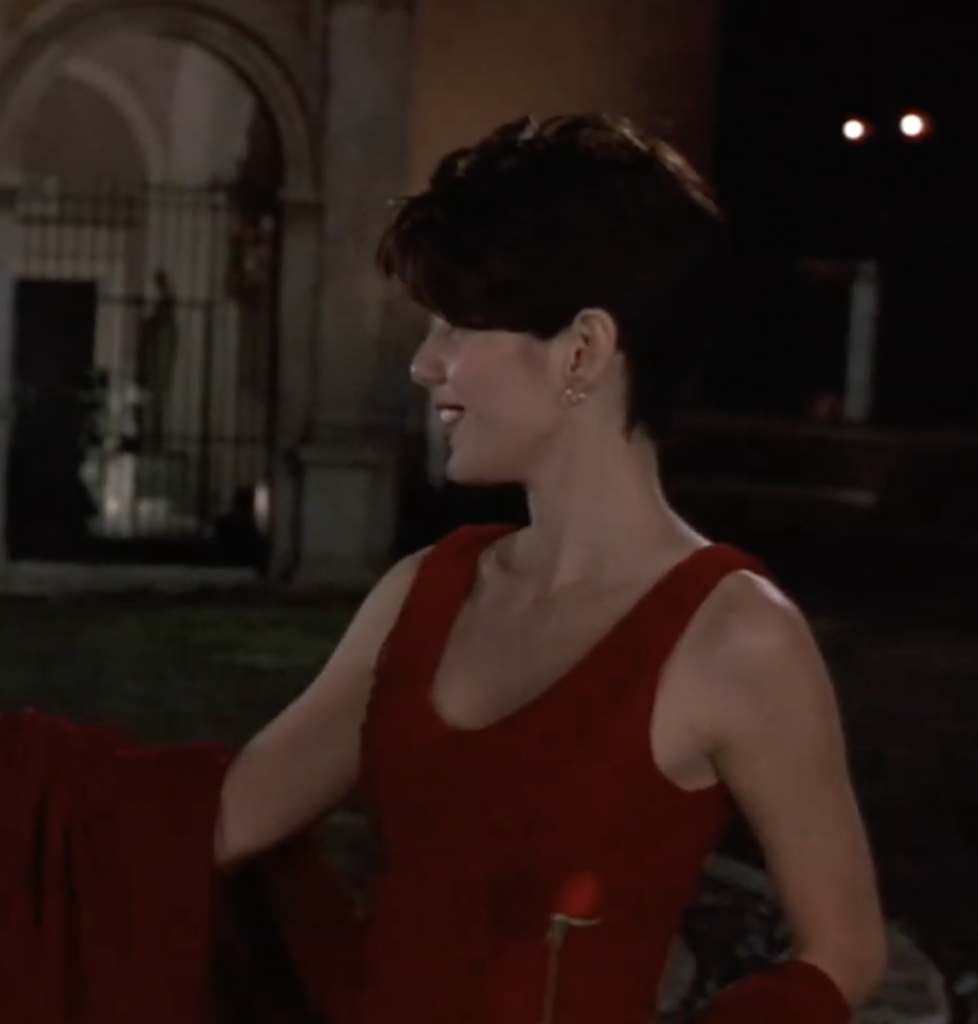 Marisa Tomei as Faith from Only You (1994) Best Burgundy & Dark Red Costumes, Gowns, & Dresses from Modern Set Movies