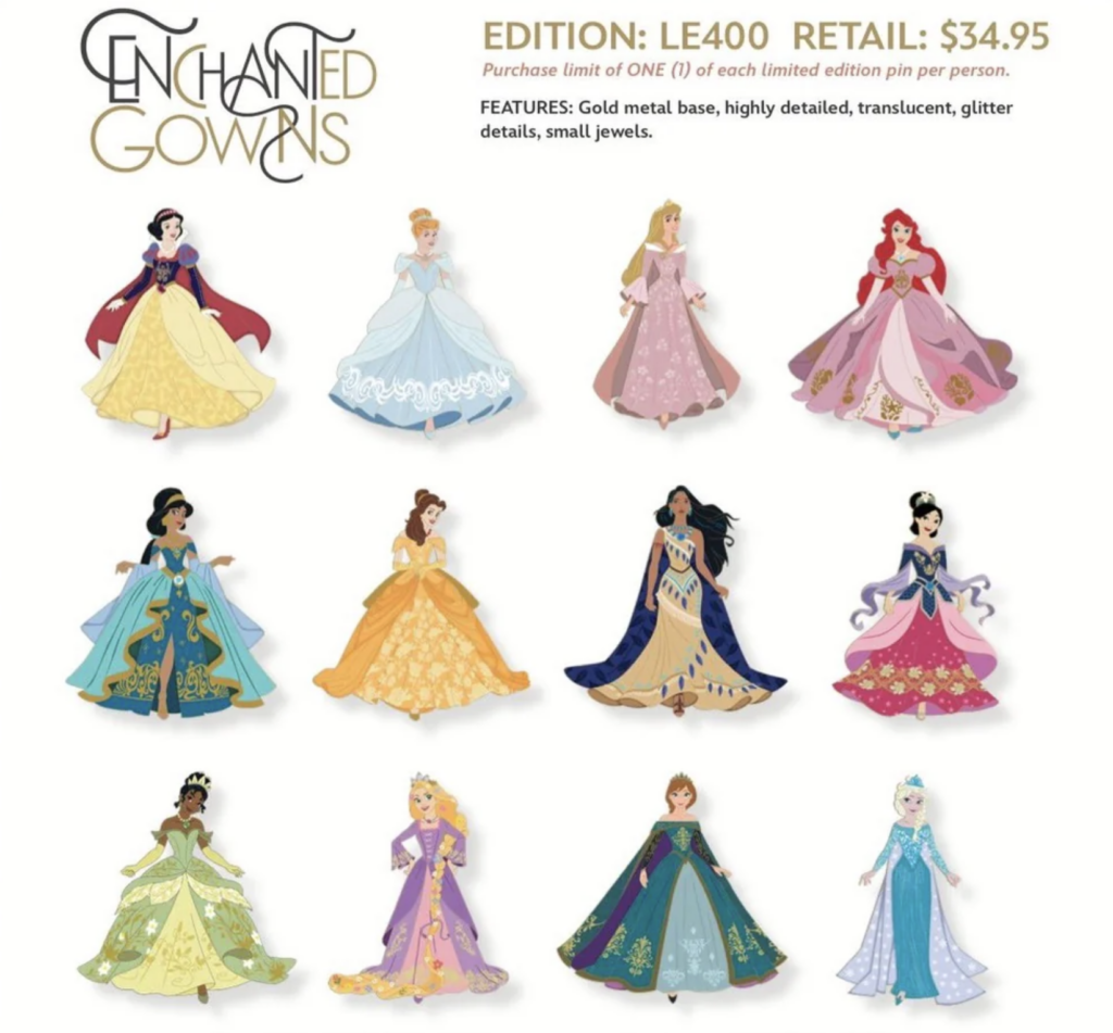 Ranking and Rating the 2026 Disney Princess Enchanted Gown Pin Set