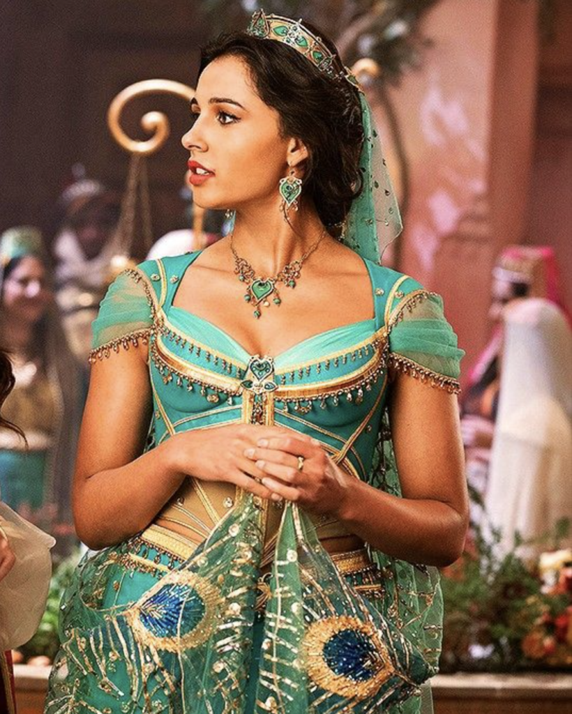 Naomi Scott as Princess Jasmine, Aladdin (2019) Best Blue-Green (Teal, Turquoise, Aqua, Cyan) Costume, Gowns, & Dresses from Fantasy & Sci-fi Movies