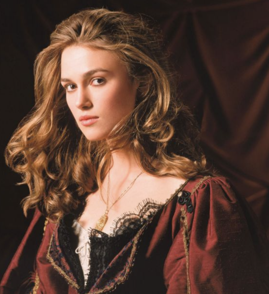 Keira Knightley as Elizabeth, "The Pirates of the Caribbean: The Curses of the Black Pearl" (2003) Best Purple Costume, Gowns, & Dresses from Fantasy & Sci-fi Movies