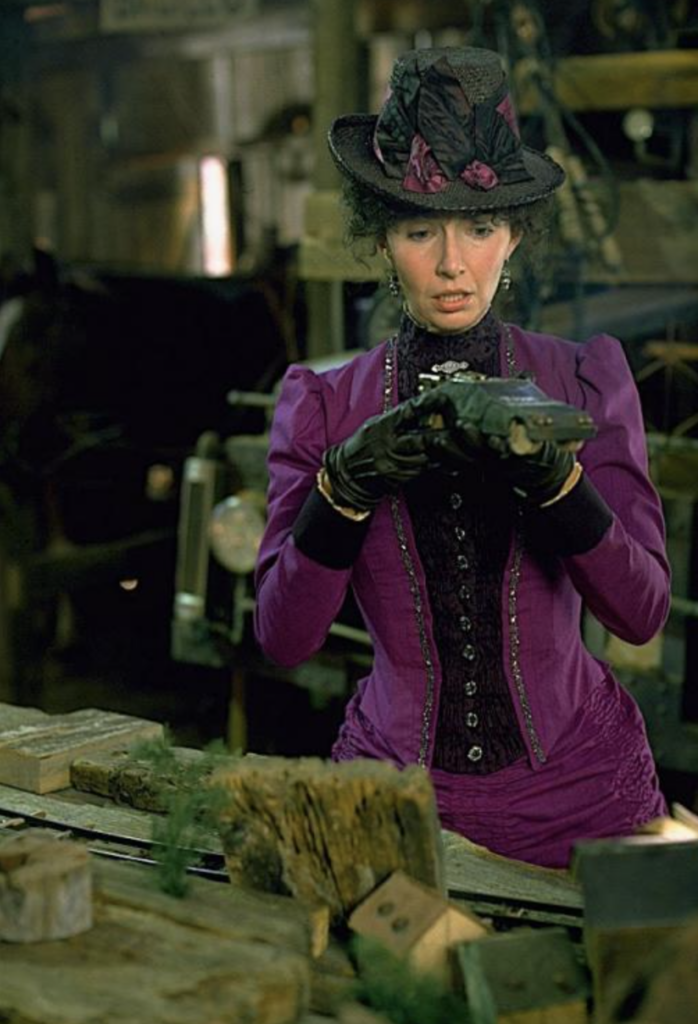 Mary Steenburgen as Clara, "Back to the Future III" (1990) Best Purple Costume, Gowns, & Dresses from Fantasy & Sci-fi Movies