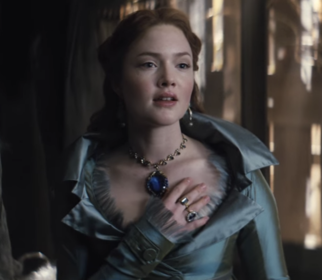 Holliday Grainger as Estella, "Great Expectations" (2012) Best Blue-Green (Teal, Turquoise, Aqua, Cyan) Costume, Gowns, & Dresses from Period Piece Dramas Movies